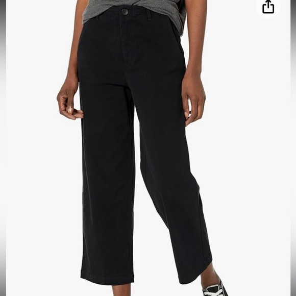 MONROW Black Wide Leg Chino Pants Size Small - Picture 1 of 10
